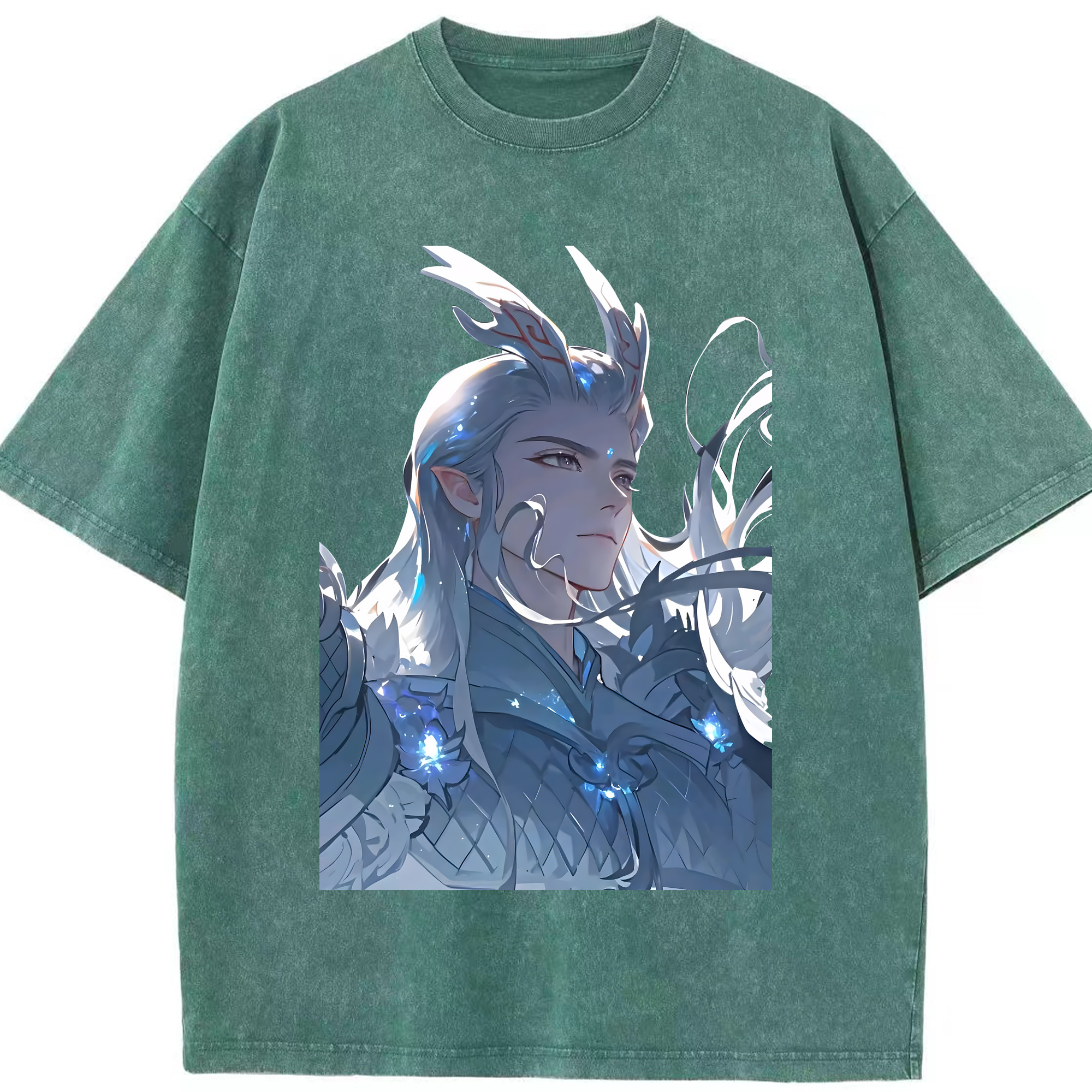 （画像用） Ne Zha 2 ナタ 魔童の大暴れ 綿100% ヴィンテージ風 半袖Tシャツ（フロントプリント）